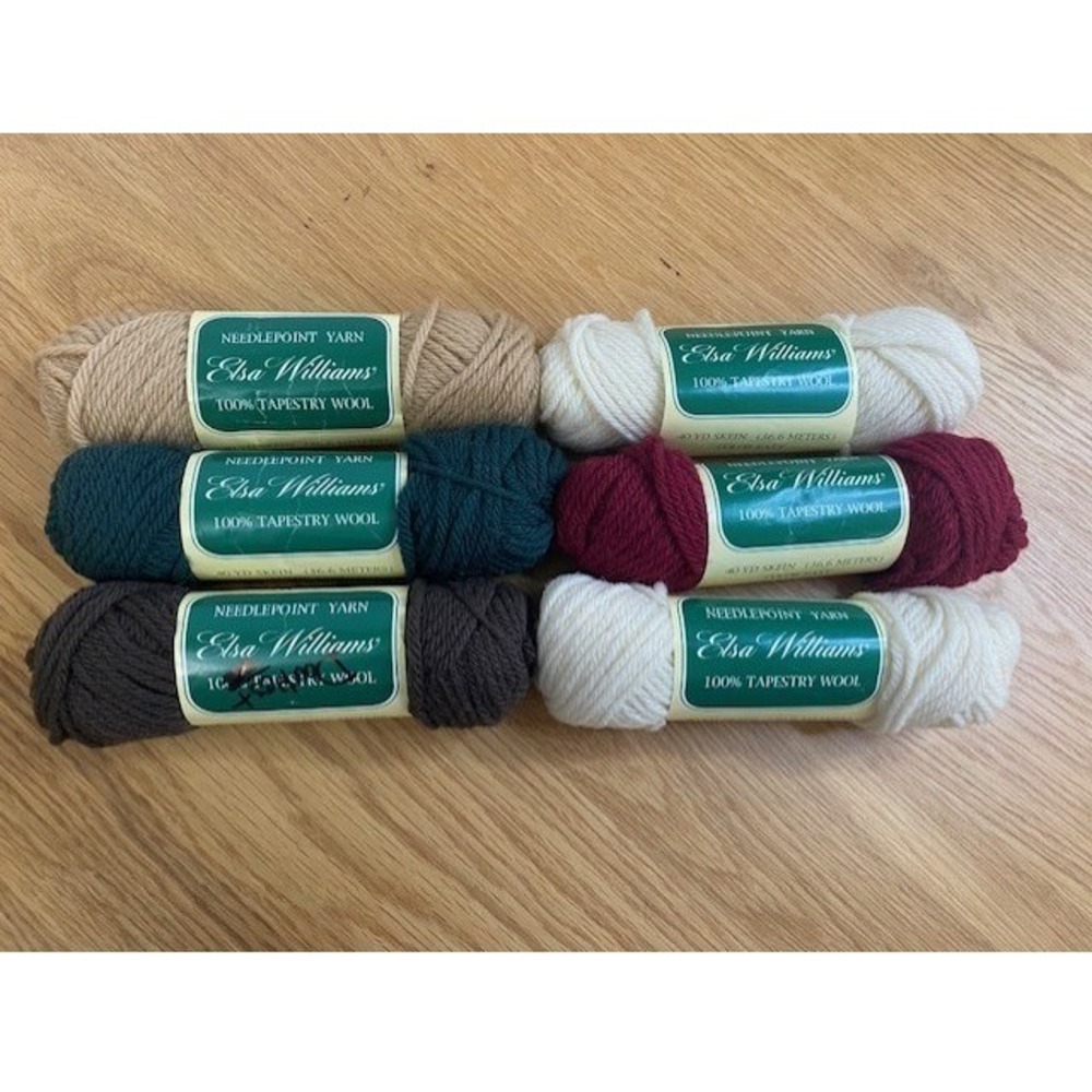 Elsa Williams Needlepoint Yarn Lot 6 Skeins 100% Tapestry Wool Multi New 40yd ea